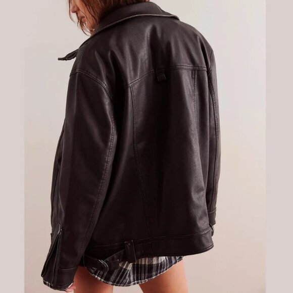 Free People Leather Utility Jacket - Picture 8 of 15